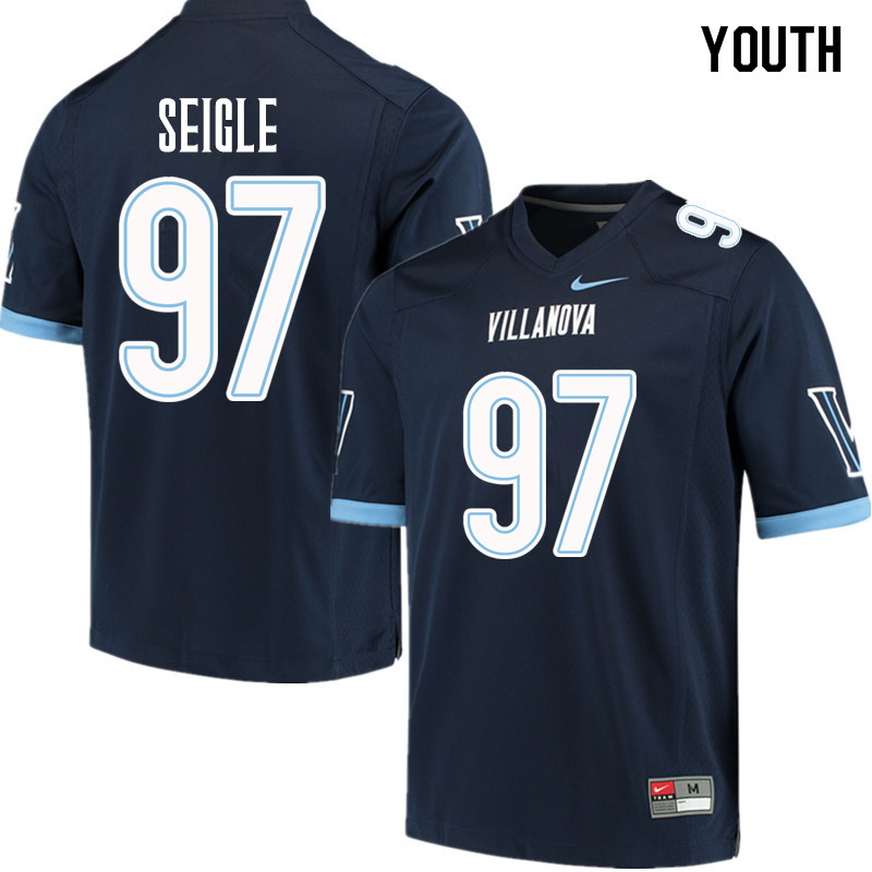 Youth #97 Aaron Seigle Villanova Wildcats College Football Jerseys Sale-Navy